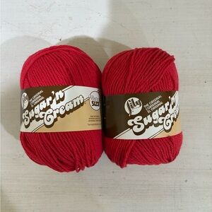 Lily Sugar'n Cream Red Yarn